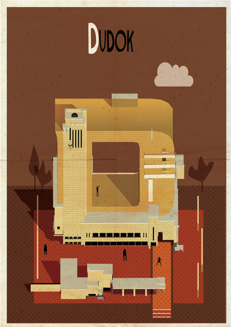 Illustration for article titled This alphabet models each letter on a particular architect's designs
